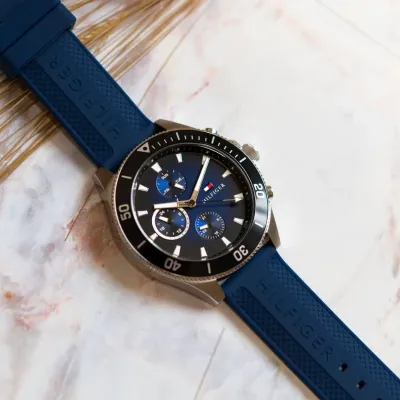 Tommy Hilfiger Men’s Quartz Blue Silicone Strap Blue Dial Watch 